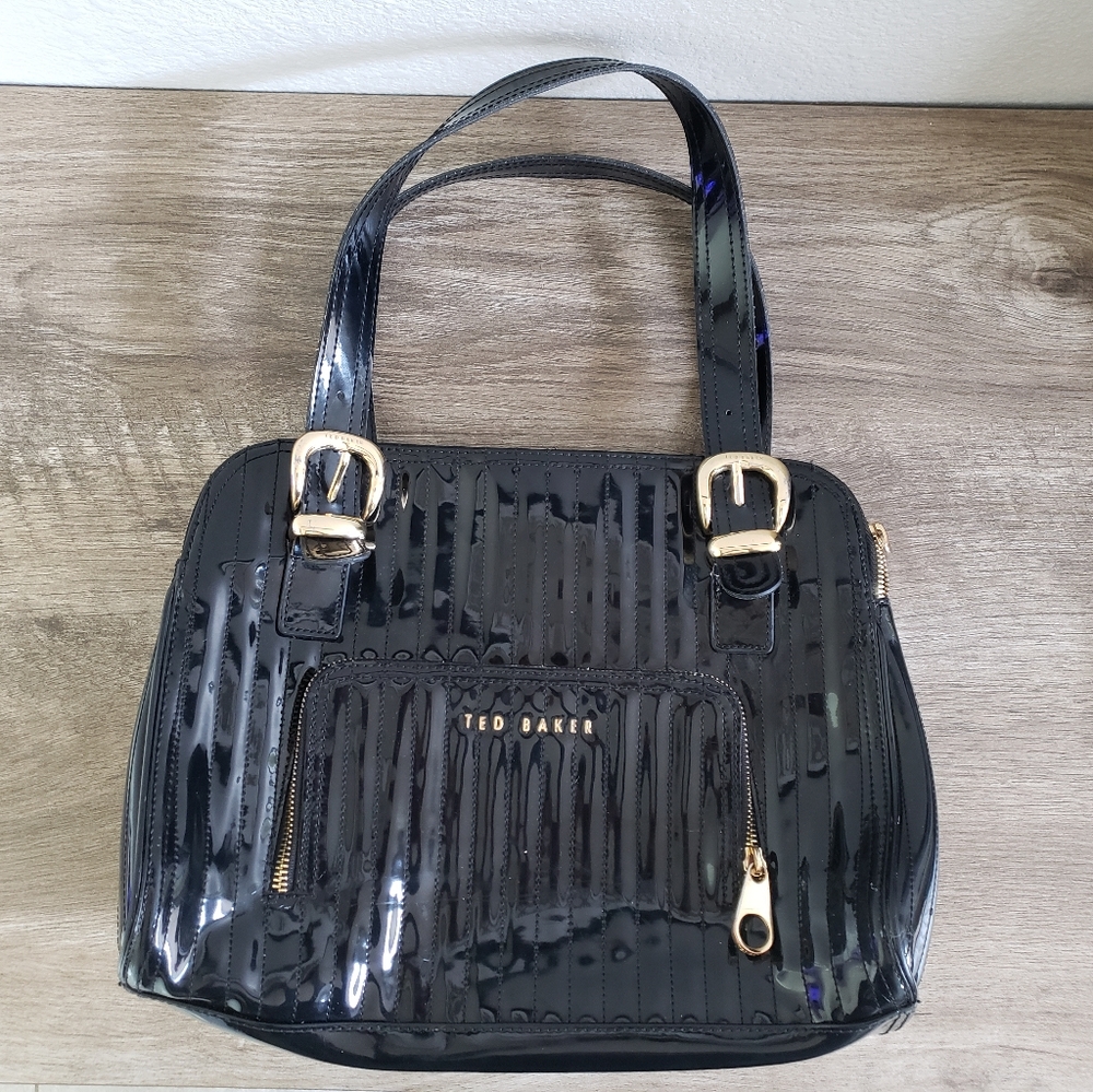 Ted Baker Quilted Black Patent Leather Purse